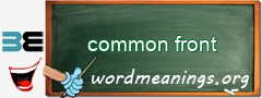 WordMeaning blackboard for common front